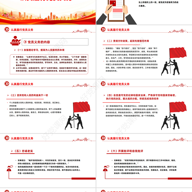 2025党务知识PPT党员的义务和权利课件下载