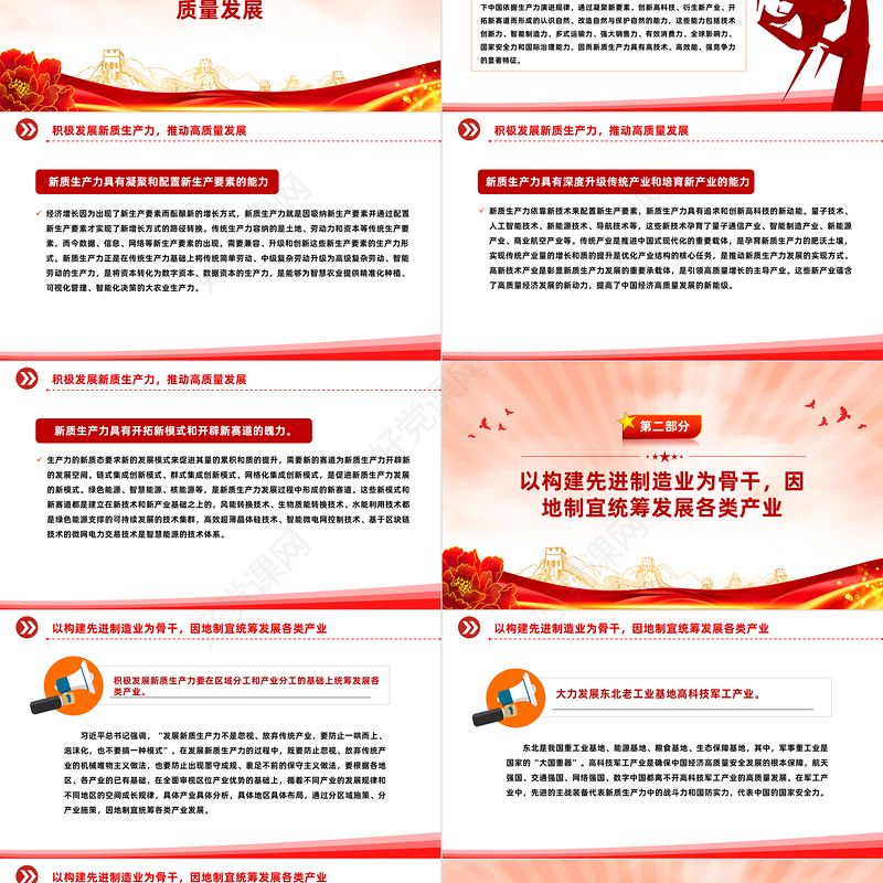 因地制宜推动加快发展新质生产力PPT党政风深入学习全国两会课件模板