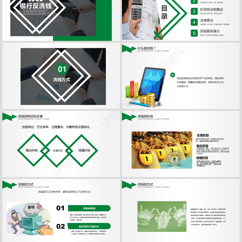 原创银行政府公安反洗钱知识宣传培训PPT模板