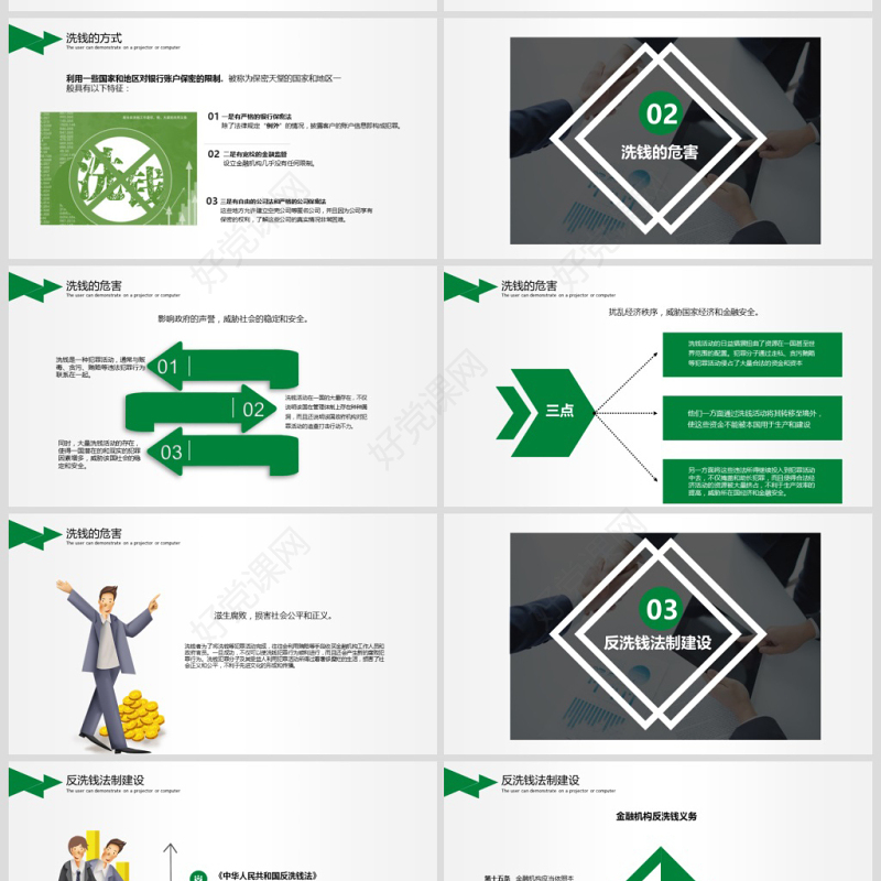 原创银行政府公安反洗钱知识宣传培训PPT模板