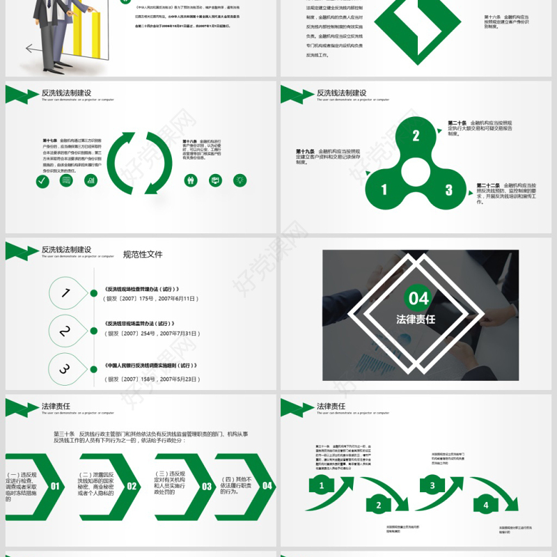 原创银行政府公安反洗钱知识宣传培训PPT模板