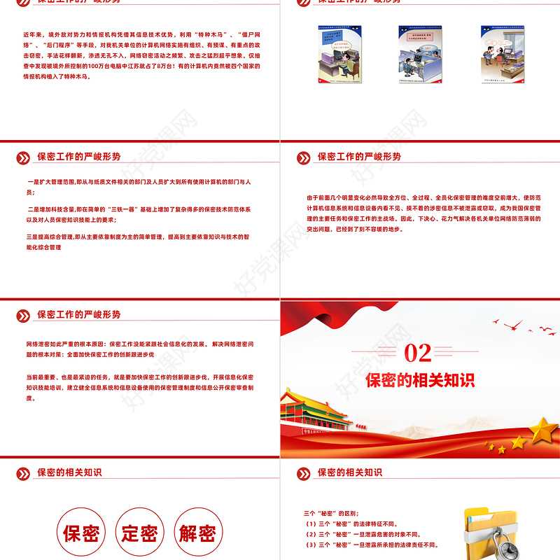 2023强化党员保密意识PPT精美简洁掌握保密知识党员教育培训党课课件