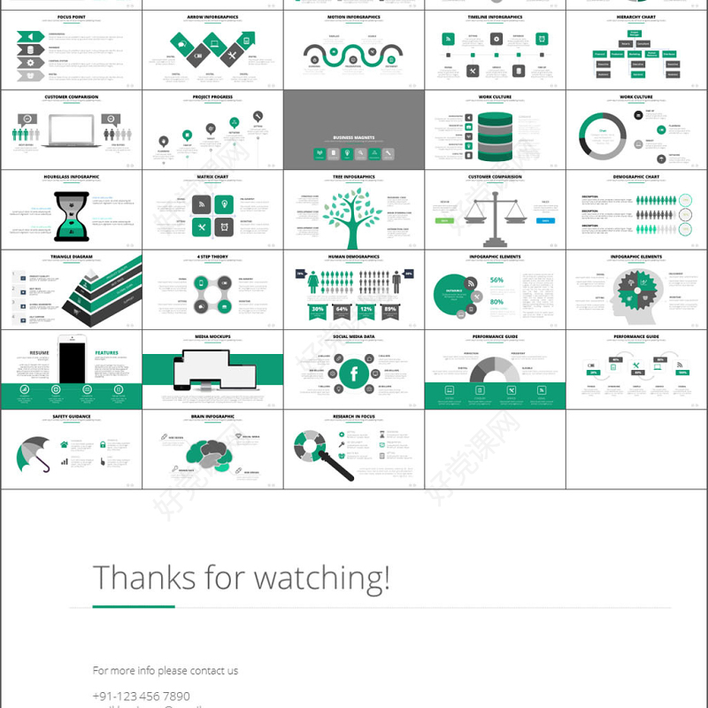 50页多功能可编辑图表合集-含多个ppt元素