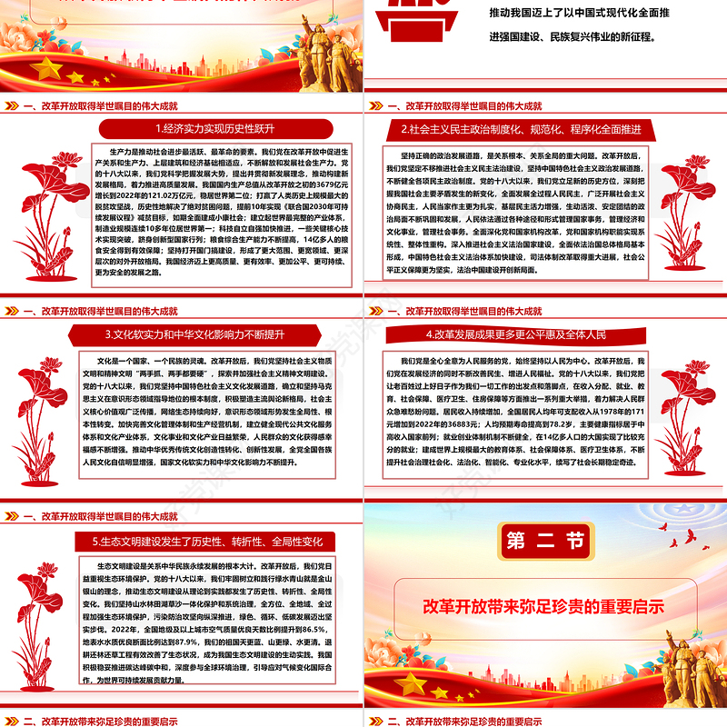 深度把握改革开放的伟大成就和重要启示ppt大气精美坚持改革开放的执政方针党员微党课