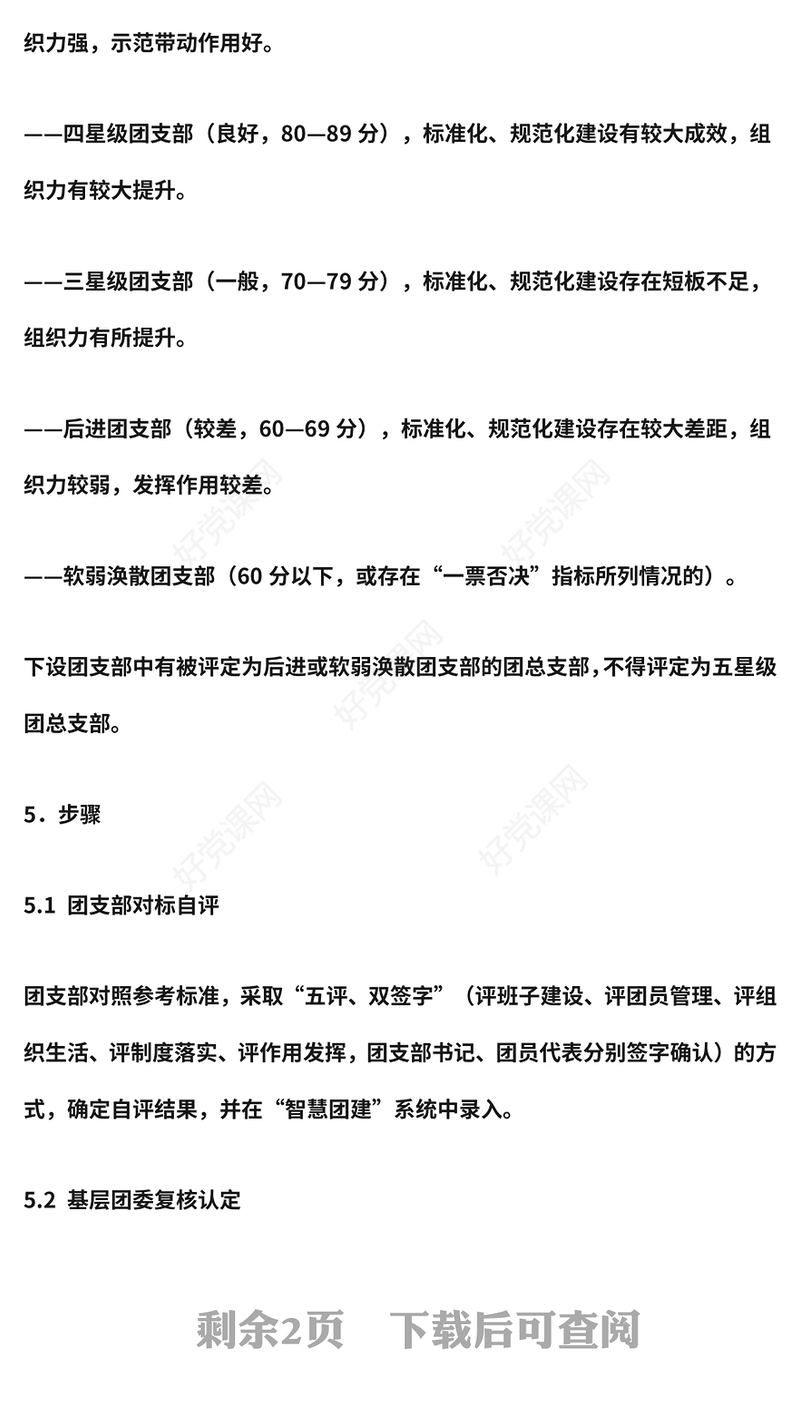 2022团总支部对标定级工作指引PPT指导推动团支部加强建设规范运行团建模板(讲稿)