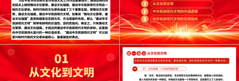 肩负起建设中华民族现代文明的文化使命ppt精美大气习近平总书记日前对宣传思想文化工作作出重要指示党组织党支部党员培训学习党课课件