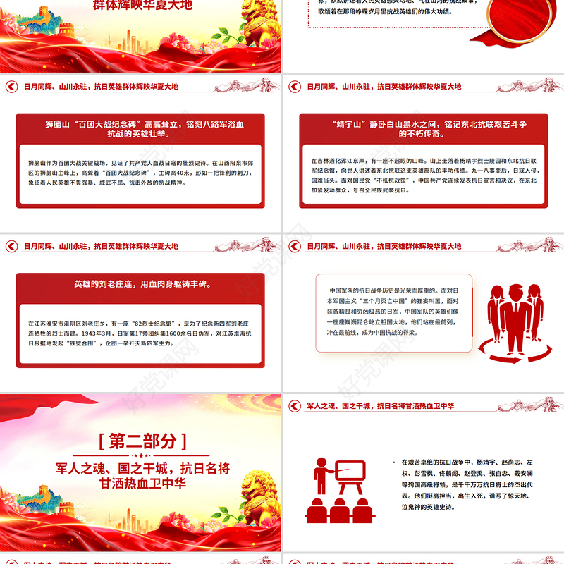 2025重温抗日英雄故事PPT纪念抗日战争胜利80周年微党课