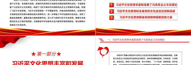 习近平文化思想是马克思主义文化理论发展的新成果ppt精美党政风深入学习贯彻习近平文化思想党组织党群党员干部学习党课课件