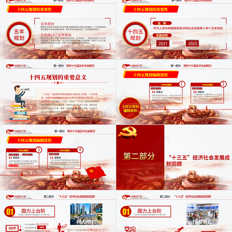 2020聚焦十九届五中全会精神解读PPT模板