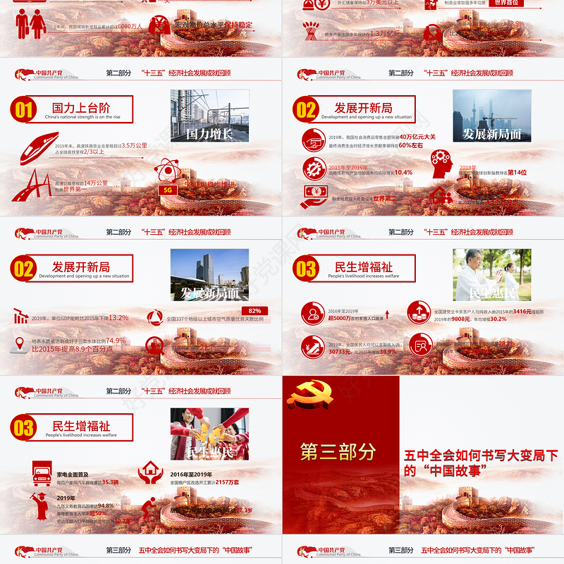 2020聚焦十九届五中全会精神解读PPT模板