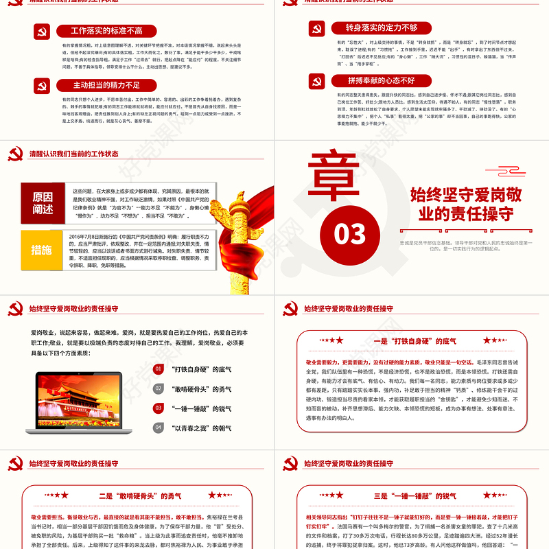 忠诚不只是喊口号更应体现在岗位上PPT党政部门党支部团支部教育专题党课模板