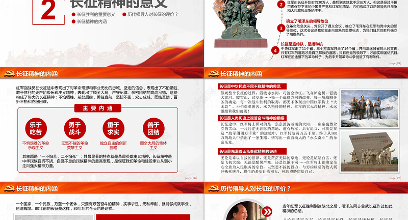 纪念红军长征胜利80周年党课党史PPT