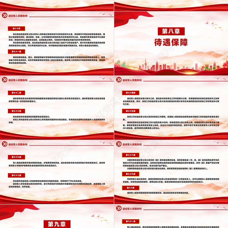 精美简洁《退役军人安置条例》PPT课件模板