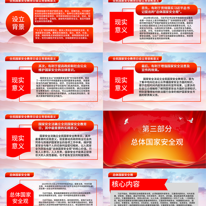 2021年全民国家安全教育日PPT庆祝建党100周年国家安全教育PPT模板
