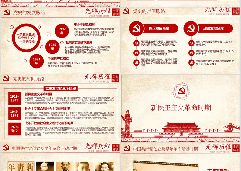 光辉的历程中国共产党党史党课学习ppt模板——含讲稿