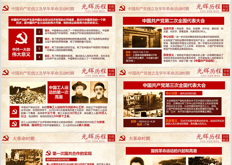 光辉的历程中国共产党党史党课学习ppt模板——含讲稿