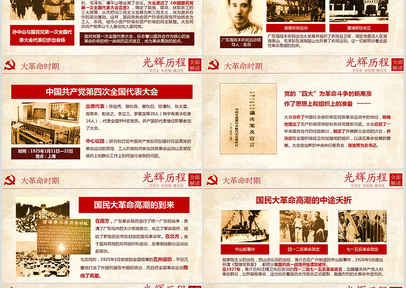 光辉的历程中国共产党党史党课学习ppt模板——含讲稿