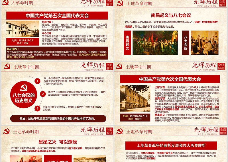 光辉的历程中国共产党党史党课学习ppt模板——含讲稿