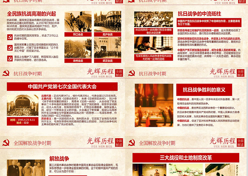 光辉的历程中国共产党党史党课学习ppt模板——含讲稿