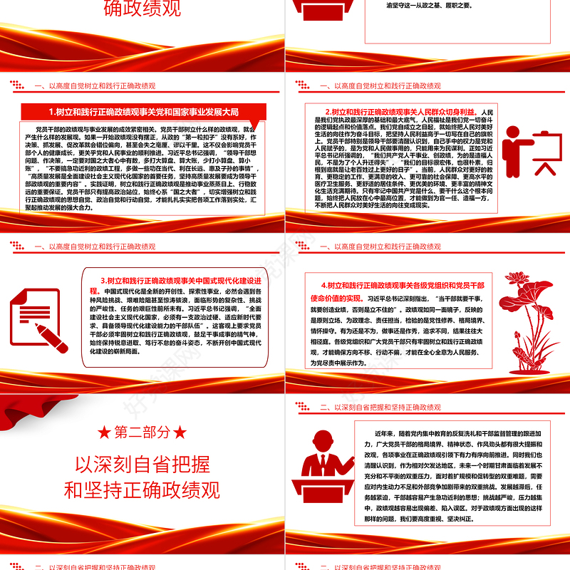 树立和践行以人民为中心的政绩观ppt简洁党政新时代政绩观微党课