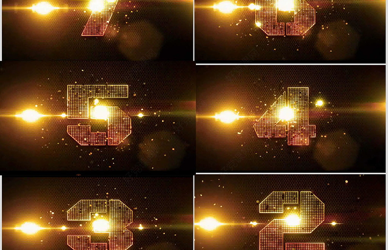 金色震撼10秒倒计时PPT模板