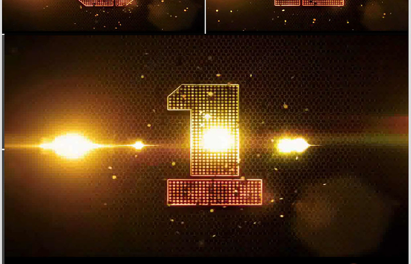 金色震撼10秒倒计时PPT模板