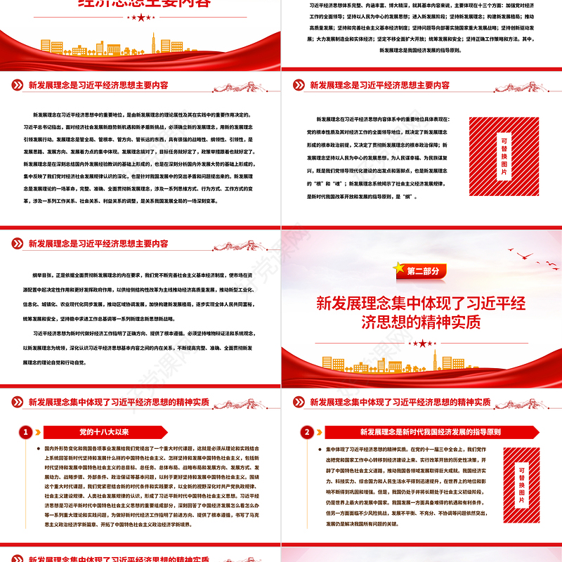 2022新发展理念的重大理论和实践意义PPT大气党建风党员干部学习教育专题党课党建课件