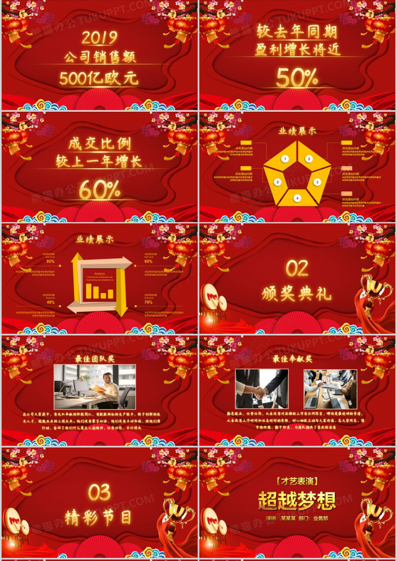 2020年企业颁奖誓师大会总动员PPT模板