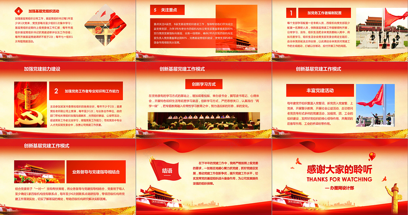 2018基层机关党建工作总结ppt模板