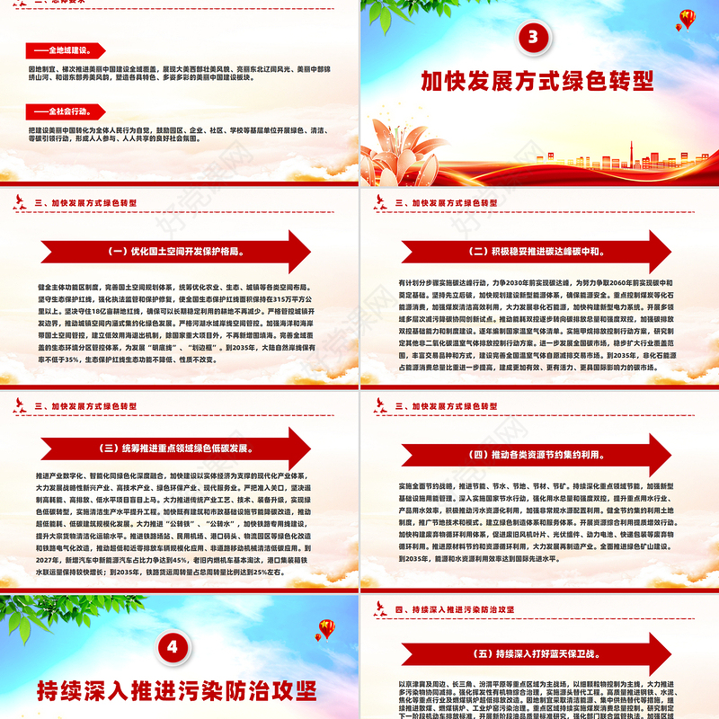 创意大气风关于全面推进美丽中国建设的意见PPT课件