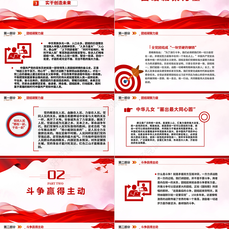 2023踔厉奋发向未来ppt精美简洁风如何理解推进中国式现代化必须发扬团结奋斗精神党员干部学习党课课件