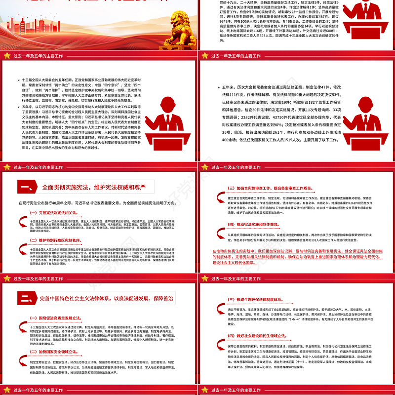 2023全国人民代表大会常务委员会工作报告摘要PPT大气简洁聚焦两会关注民生两会专题课件