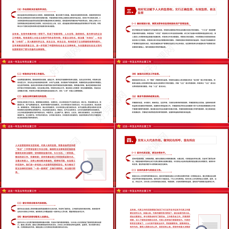 2023全国人民代表大会常务委员会工作报告摘要PPT大气简洁聚焦两会关注民生两会专题课件