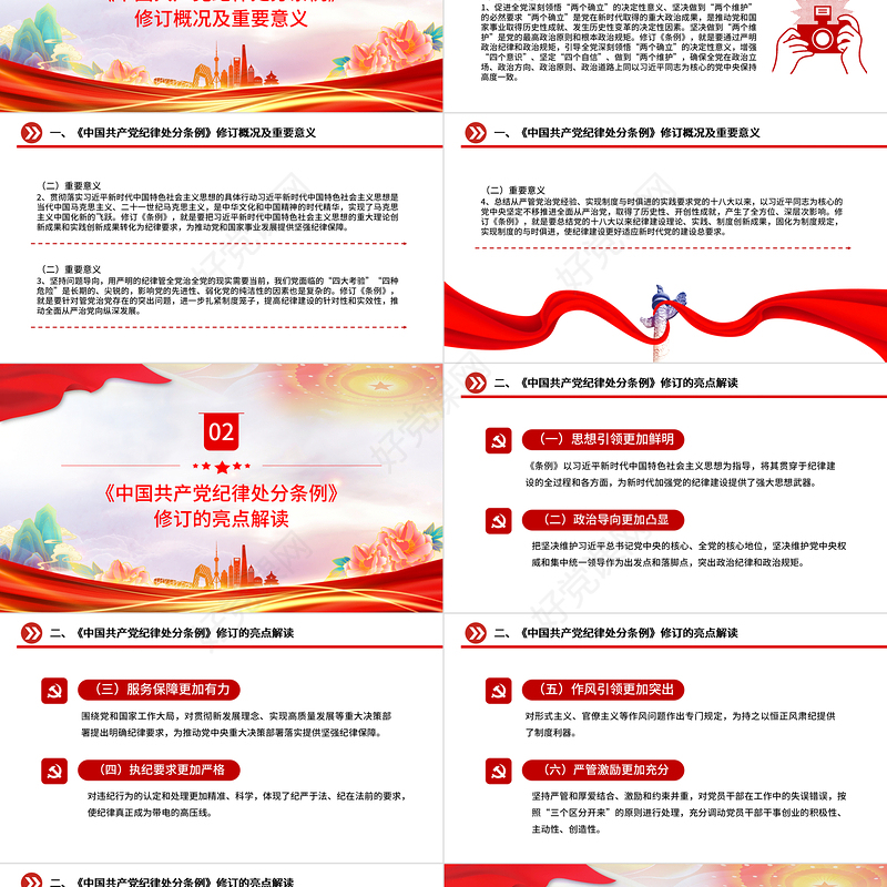 2024深学条例严守党纪PPT大气简洁风推动医院高质量发展党课模板