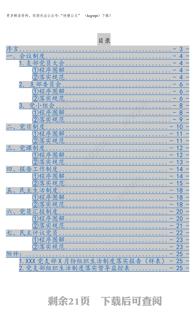 党支部七项组织生活制度落实规范