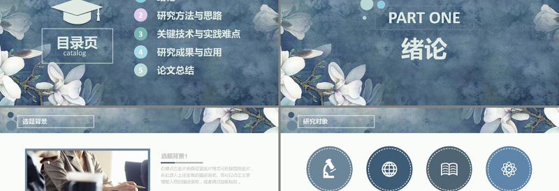 唯美玉兰高校开题报告毕业论文答辩PPT模板