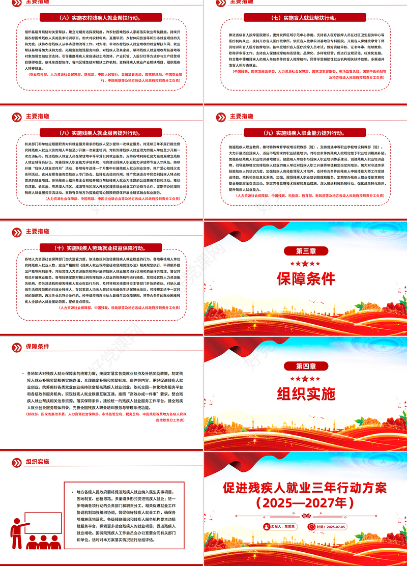 简洁风《促进残疾人就业三年行动方案（2025—2027年）》PPT课件