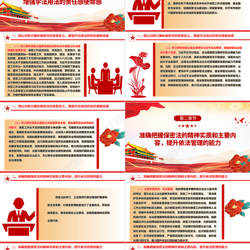 加强保密法治建设维护国家安全利益ppt简洁时尚不断推进保密工作高质量发展专题微课件