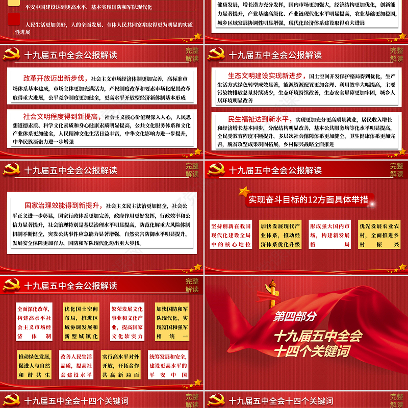 2020中国共产党第十九届中央委员会第五次全体会议公报模板