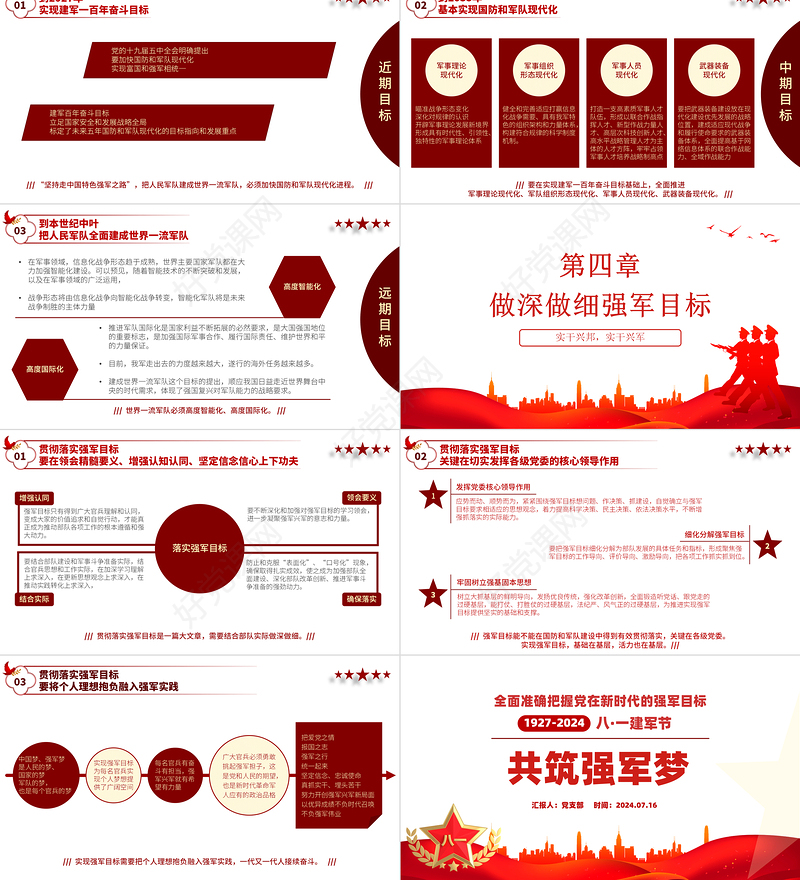 党政风共筑强军梦2024年建军97周年PPT下载