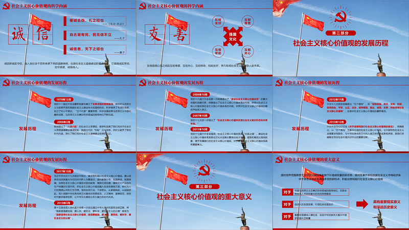 原创学习贯彻社会主义核心价值观党建党课PPT--含讲稿