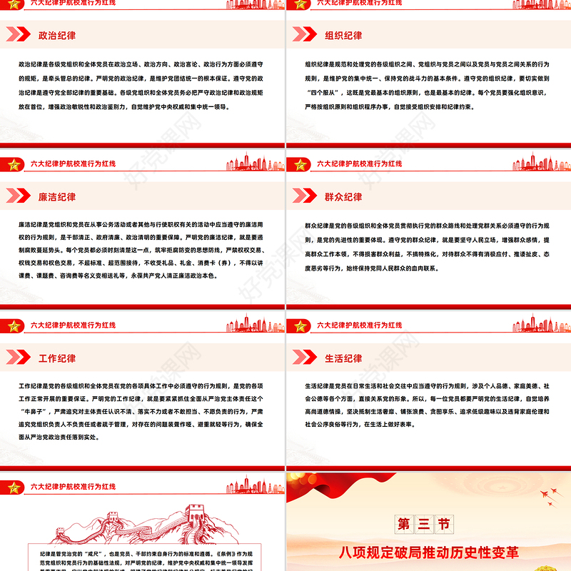 党的作风建设关于四风六纪八规PPT党课下载