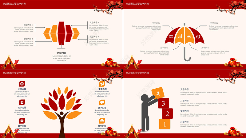 企业年会开门红工作总结汇报PPT模板
