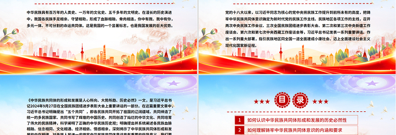 简洁风怎样认识推进中华民族共同体建设PPT党课下载