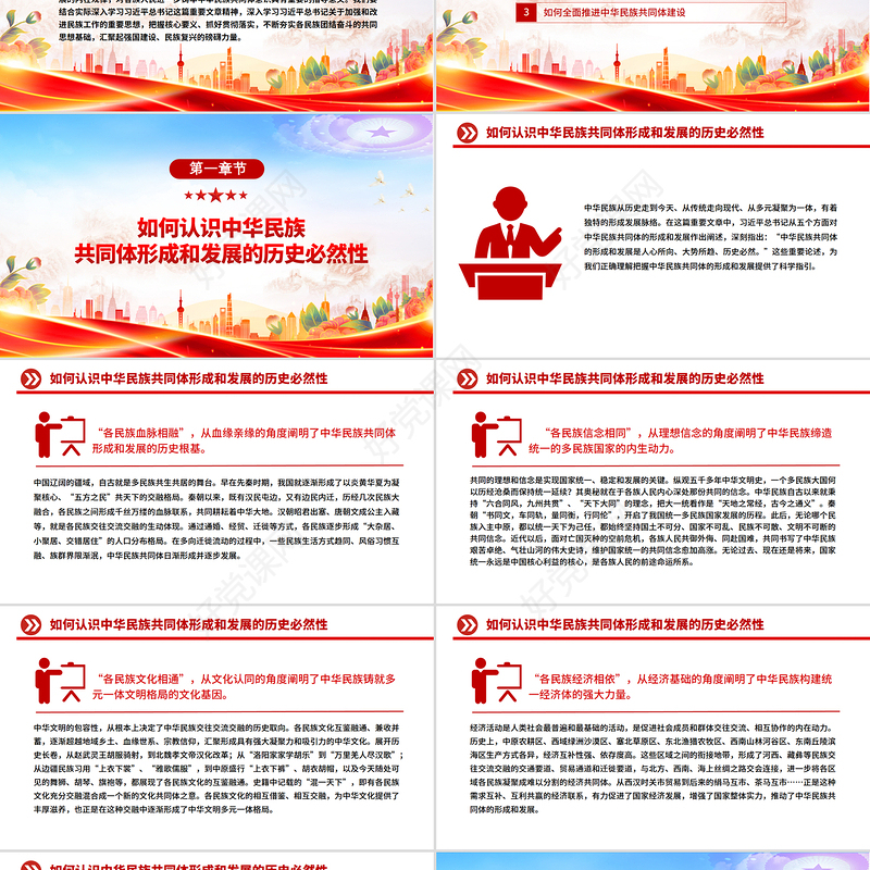 简洁风怎样认识推进中华民族共同体建设PPT党课下载