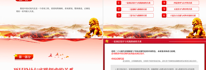 2023推进中国式现代化需要处理好若干重大关系PPT大气精美风党员干部学习教育专题党课课件