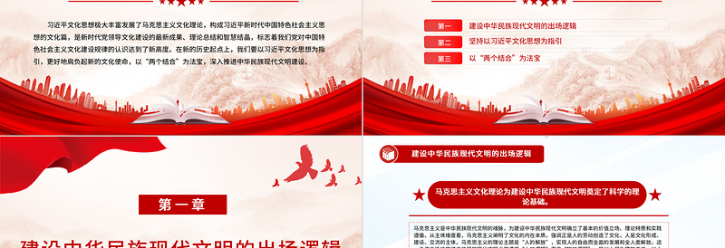 习近平文化思想引领中华民族现代文明建设PPT党建风学习习近平文化思想课件