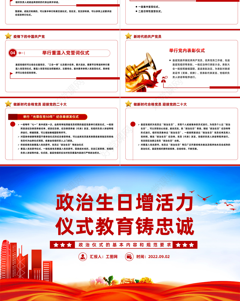 政治仪式的基本内容和规范要求PPT简洁风政治生日增活力仪式教育铸忠诚基层党组织培训课件