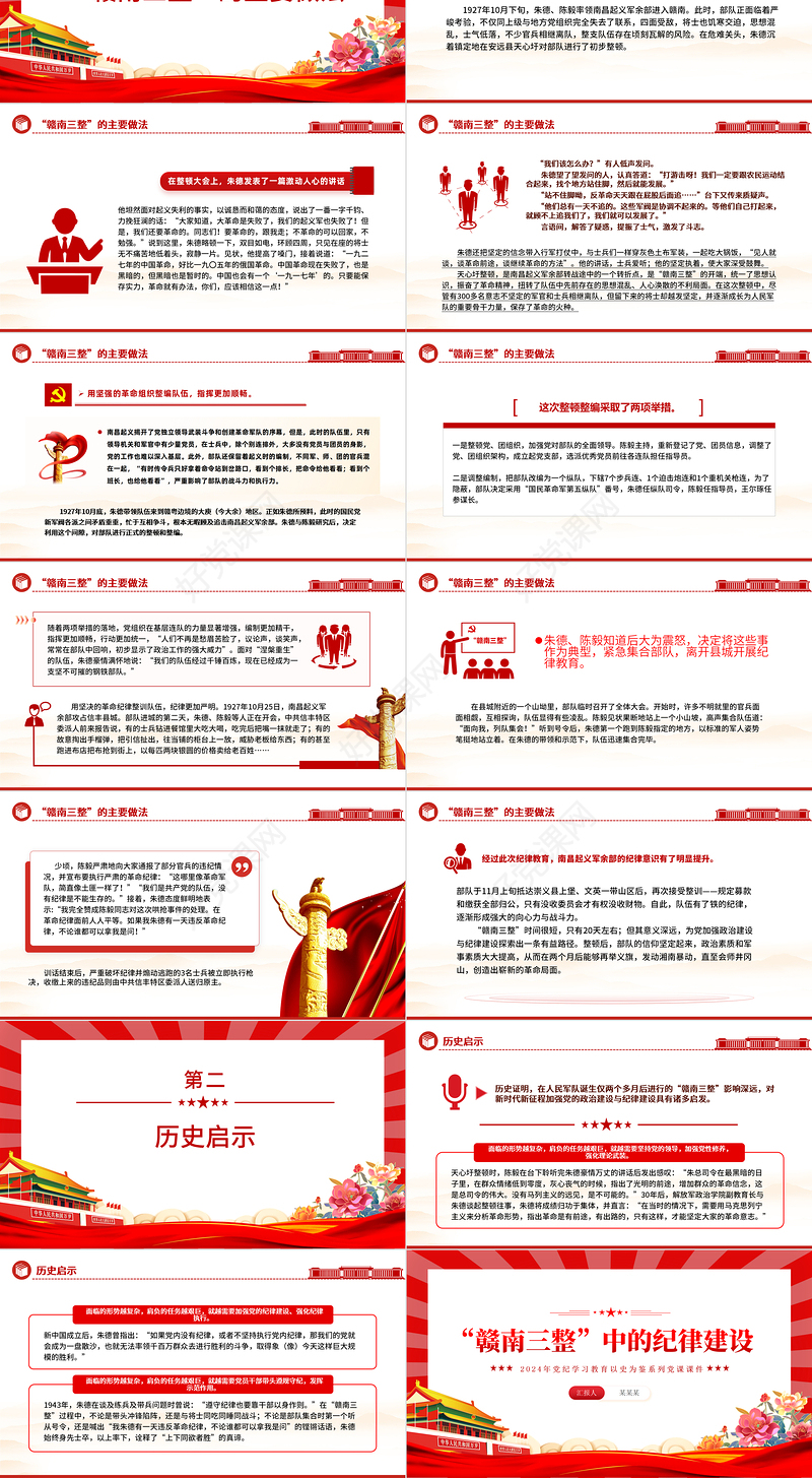 党政风“赣南三整”中的纪律建设PPT党史党纪学习教育党课课件