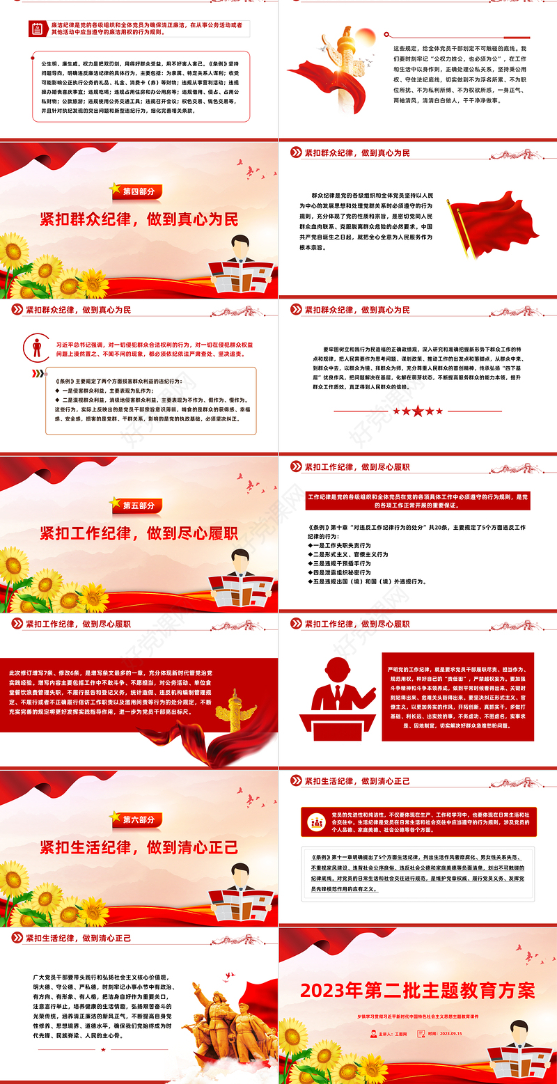 全党开展党纪学习教育工作课件PPT“六个紧扣”推动党纪学习教育走深走实